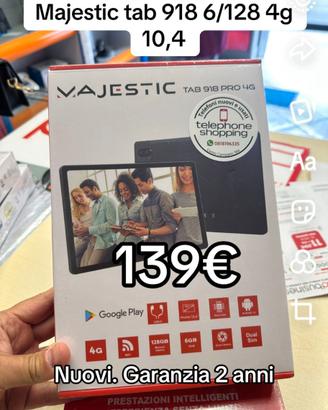 Majestic Tab 918 6/128 4G 10,4" Nuovo