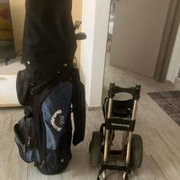 Sacca golf+ carrello e 12 pali golf