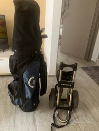 Sacca golf+ carrello e 12 pali golf