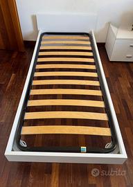 Letti singoli SME bianchi 90cm x 200cm con la reti