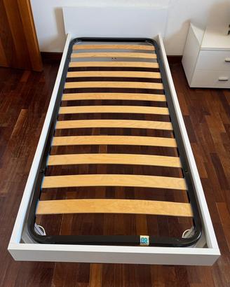 Letti singoli SME bianchi 90cm x 200cm con la reti