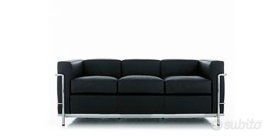 CASSINA LC2 Divano in pelle nera 3 posti