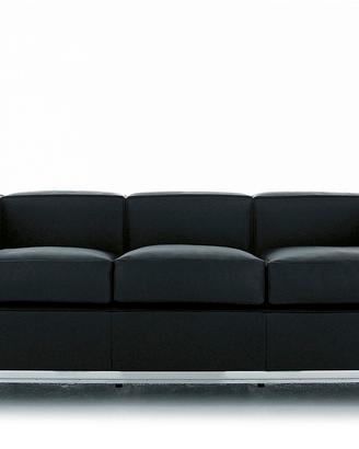 CASSINA LC2 Divano in pelle nera 3 posti