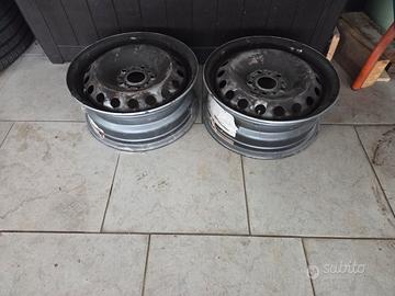 coppia cerchi ferro kangoo 15 polllici