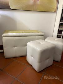 Puff contenitore con due sedie annesse