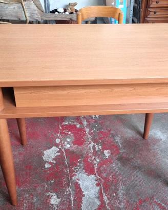 Tavolo ovale vintage mid-century 170cm con ripiano