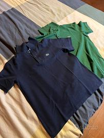 2 polo Lacoste taglia 14 anni blu scuro e verde!