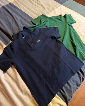 2 polo Lacoste taglia 14 anni blu scuro e verde!