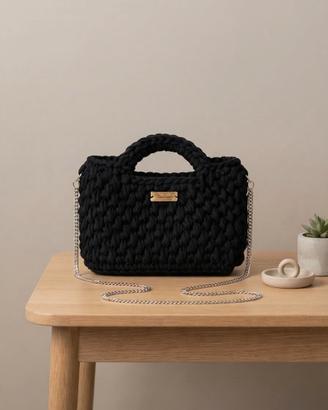 borsa uncinetto nera
