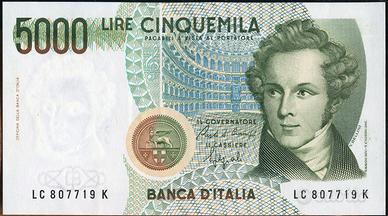 5.000 LIRE Bellini LC807719K FDS  Ciampi-Speziali