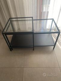 Tavolino marrone/nero in vetro Ikea
