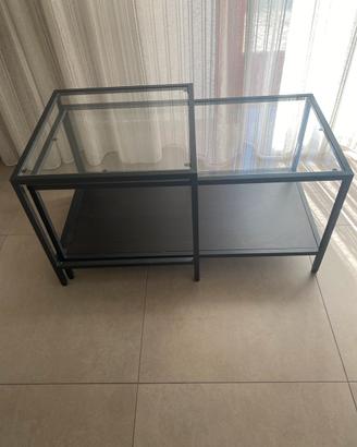 Tavolino marrone/nero in vetro Ikea