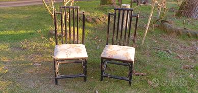 Coppia di sedie in bambù anni 50