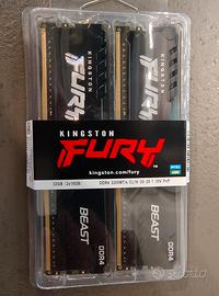 Kingston Beast Fury DDR4 32GB(16x2) 3200MT/s NUOVE