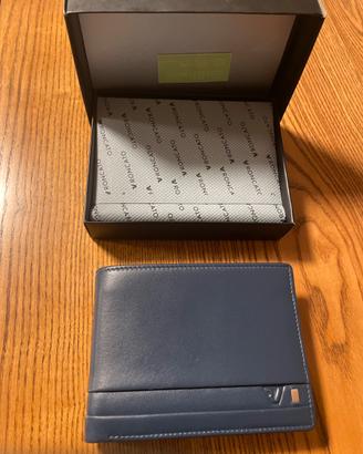 Portafoglio Roncato con portamonte di colore blu