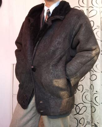 Cappotto Vintage in montone nero Shearling large