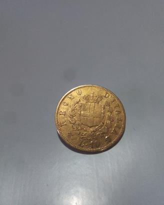 Vittorio Emanuele 10 lire oro 1873. 19 mm. R