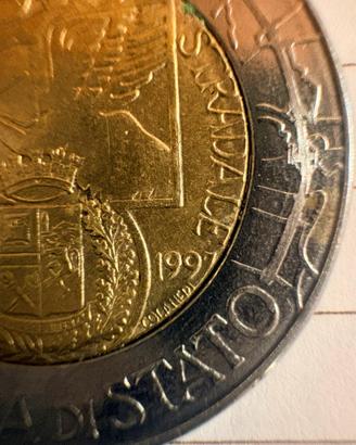 500 lire 1997 polizia di stato errore di conio