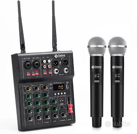 Mixer + 2 Microfoni Wireless ideale per Karaoke