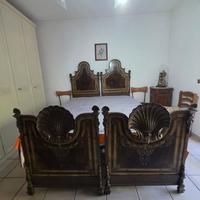 Letto antico fine 800 in ferro e madreperla