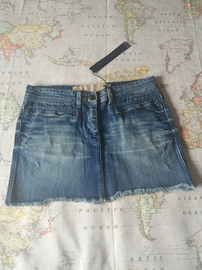 Minigonna jeans effetto used nuova