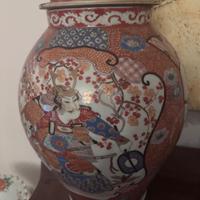 Coppia vasi giapponesi Kutani samurai 55 cm