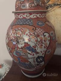 Coppia vasi giapponesi Kutani samurai 55 cm