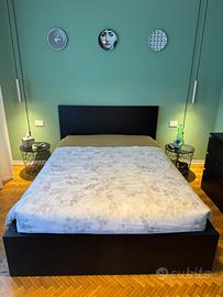 Letto Malm Ikea 140x200 marrone-nero