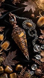 pendolo esoterico ornamentale occhio di tigre