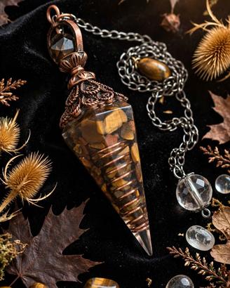 pendolo esoterico ornamentale occhio di tigre