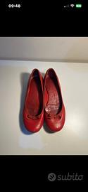 Ballerine vintage in pelle rossa-taglia 36-ottime