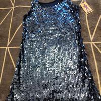 Vestito blu paillettes taglia unica