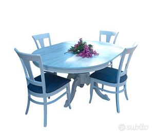 set tavolo allungabile legno massello e sedie 