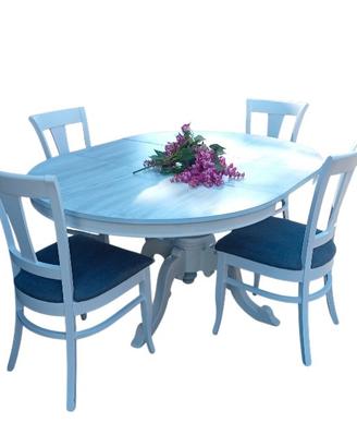 set tavolo allungabile legno massello e sedie 