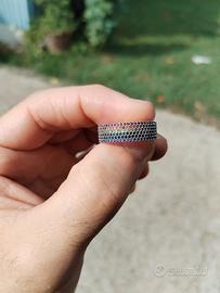Anello fascia color argento 