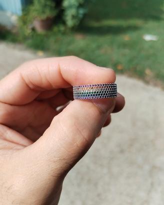 Anello fascia color argento 