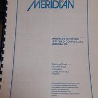 MERIDIAN 206 Lettore CD Manuale