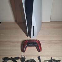 PS5 disc edition con controller e cavi