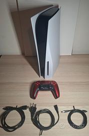 PS5 disc edition con controller e cavi