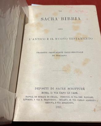 Sacra Bibbia Diodati 1891/1888 Nuovo Testamento