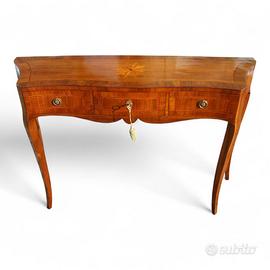 Tavolino consolle classica 3 cassetti sagomata