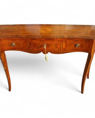 Tavolino consolle classica 3 cassetti sagomata