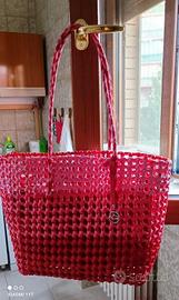 Splendida borsa mare Carpisa intrecciata bicolore