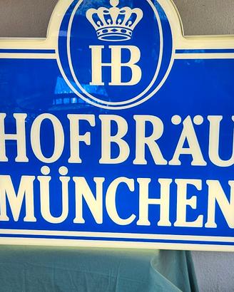 INSEGNA LUMINOSA BIRRA MUNCHEN VINTAGE INDUSTRIALE