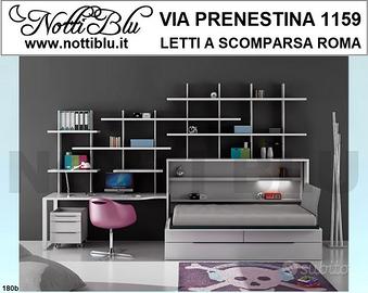 Letti a Scomparsa >letto singolo con libreria Roma