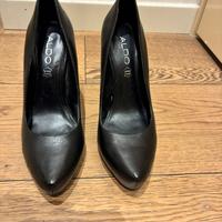 Decollete pelle nera