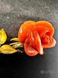 Spilla oro 18kt e corallo 509/24