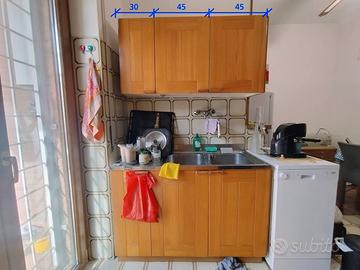 Mobili da cucina con forno e fornelli a gas.