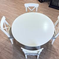 Tavolo tondo allungabile bianco