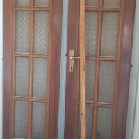 Porta 2 ante rovere vetro satinato 120x220 cm